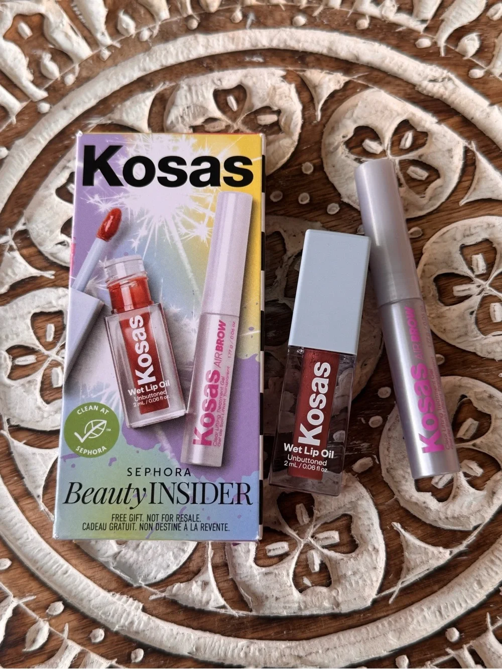 Kosas Mini Wet Lip Oil & Air Brow Clear Gel Duo Sephora Beauty Insider New